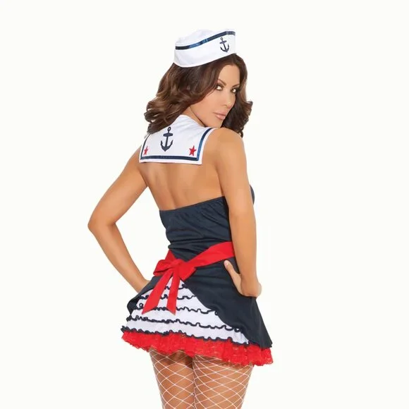 Sexy Sailor Delight 2pc Costume | Retro Nautical Pinup Look - Picture 4 of 9